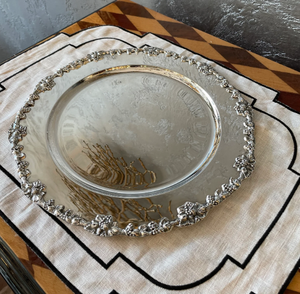 จานรองโลหะสีเงินสวยหรูสำหรับตกแต่งโต๊ะอาหาร จานเสิร์ฟสำหรับงานแต่งงานและงานอีเว้นท์ - Product Image 5