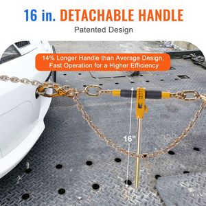 Tendicatena a cricchetto per carichi pesanti 3/8'' 1/2'' con ganci G80, limite di carico sicuro 12000 libbre, risparmio di fatica, antiscivolo, accessori per carrelli manuali - Product Image 3