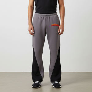 <b>Plus</b> <b>Size</b> Men's Gray <b>Black</b> Color Blocked Sweatpants Elastic Waist Casual Breathable Side Pockets Knitted Fleece Pants Autumn - Product Image 4