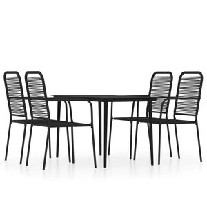 Set da pranzo Patio nero da 5 pezzi - Product Image 2