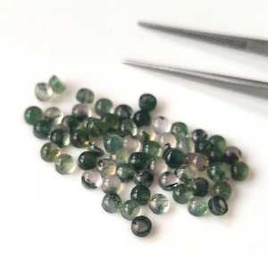 Lote de 100 Piezas de Cabujones Redondos de Ágata Musgosa Natural, Tamaños de 5 mm, Piedras Sueltas Verdes para Fabricación de Joyería, Proveedor Español de Piedras para Joyería - Product Image 3