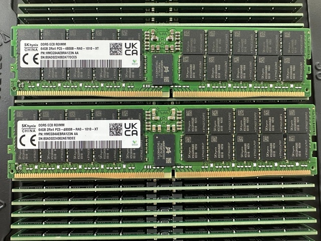 Brand New/Pulled 32GB 64GB 96GB 128GB DDR5 4800MHz 5600MHz 6000MHz 6400MHz ECC RDIMM Server Memory Module for Data Center Server