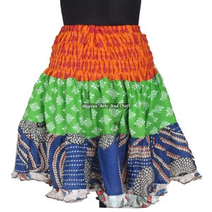 Festival New Gypsy <b>Patchwork</b> Mini Rara <b>Skirt</b> Hippy Boho Stylish Multi Color Patch Cotton Mini Sexy <b>Skirt</b> For Summer Wear - Product Image 1