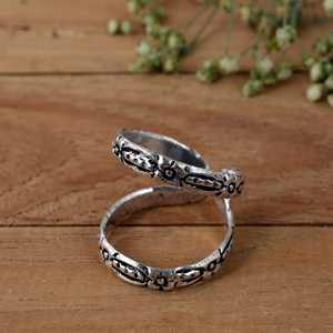 Adjustable <b>Silver</b> Oxidized Textured Finger Splint Ring for <b>DIP</b> & PIP Joint Support Arthritis Knuckle Ring-Wedding & Party Use - Product Image 3