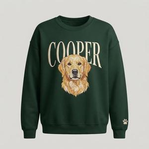 Custom Name <b>Dog</b> Portrait Winter Knitted Embroidery Front Unisex Sweatshirt White Pullover Hoodie Pet <b>Memorial</b> Crew Neck - Product Image 2
