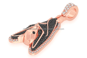 Colgante de Murciélago Personalizado con Diamantes Negros Cultivados, Joyería Hip Hop de Lujo, Chapado en Oro de 10K, Elegantes Colgantes de Animales - Product Image 3
