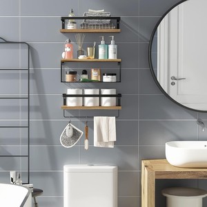 Bamboo Bathroom Shelf 5-Tier Natural Wood <b>Storage</b> Organizer Wholesale India - Product Image 3