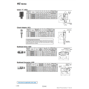 ชิ้นส่วนนิวเมติกส์ KCU04-00นิวเมติก SMC - Product Image 1