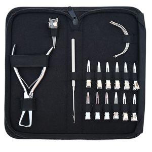 Hair Extension Tools Kit Microbeads Remover Plier Hook <b>Needle</b> Thread Sectioning Clips Parting Finger <b>Case</b> Accessories Set - Product Image 6