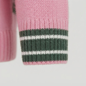 <b>Custom</b> Pink Green Sorority Cardigan Women V Neck Button Knitted Sweater Quick Dry Wool/Acrylic Embroidery Long Sleeve Greek - Product Image 5