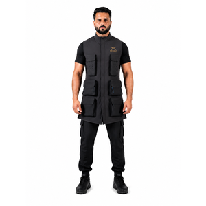 Mens Recycled Polyester Techwear Tunic <b>Utility</b> <b>Vest</b> for Streetwear Custom OEM Label for Outdoor Sports Fishing <b>Vest</b> - Product Image 1