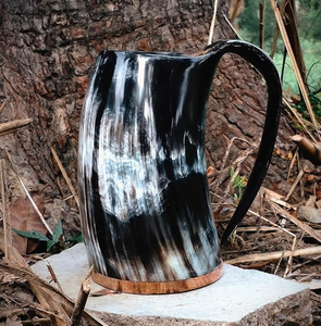 Jarra de Cerveza Vikinga de Cuerno Natural Hecha a Mano, Estilo Lujoso, Apta para Lavavajillas, para Fiestas, Jarra para Sidra o Cerveza, Personalizable, CRAFT - Product Image 6