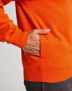 100% Cotton heavy GSM Knitted <b>Pullover</b> <b>Sweater</b> High Quality Stand Collar Solid Orange Color Half-Zipper XL Size Hoodies for Men - Product Image 5
