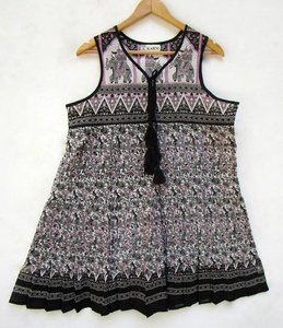Mini robe maxi à imprimé éléphant gris pour la plage, mini robe d'été col en V avec pompon pour femmes, nouvel arrivage - Product Image 1