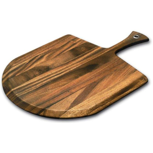 Tabla de cortar de madera de acacia con acabado natural, diseño único, para verduras, pizza o como plato para servir. - Product Image 6