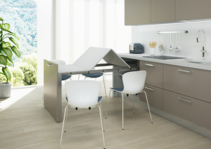 Minimalist 48mm Extendable <b>Dining</b> <b>Table</b> Heavy Duty Double Section <b>Foldable</b> Vietnam Ready to Assemble for Hotel <b>Dining</b> Room - Product Image 5