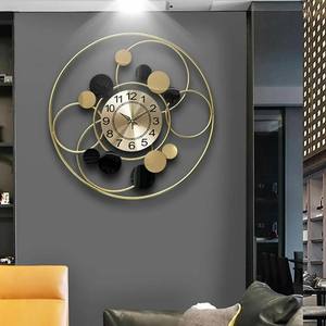 Modern Green and <b>Gold</b> Abstract Ring Wall <b>Clock</b> with Floating Circular Design for Artistic Home Interior and Wall Decor Look - Product Image 5