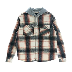Camisa con Capucha de Corte Holgado con Bordado Personalizado OEM, 100% Algodón Suave, Camisa de Franela Tejida, Camisa Clásica con Capucha a Cuadros - Product Image 6