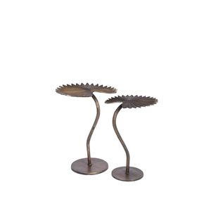 Mesa Auxiliar Industrial con Base de Metal Negro y Tapa de Travertino, Mesa de Noche de Hierro de Diseño, Mesa de Centro Redonda Pequeña para Decoración de Hotel y Hogar - Product Image 6