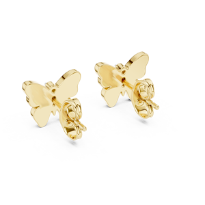 Juego de pendientes de diamantes cultivados en laboratorio HARMONY WINGS, engastados en oro amarillo de 18 quilates, para mujer, para compromiso, boda, fiesta, regalo de San Valentín, uso diario - Product Image 3