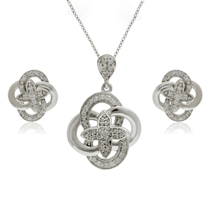 925 Sterling Silver Cubic Zirconia Necklace Earrings Jewelry Set Luxury Bridal Wedding <b>Gift</b> for Women Elegant - Product Image 4