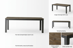 โต๊ะอาหารไม้สักแท้ Azora Liu สไตล์ Japandi แบบมินิมอล  ผิวไม้ธรรมชาติ สำหรับเฟอร์นิเจอร์ห้องรับประทานอาหารและห้องนั่งเล่น - Product Image 4