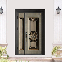 Porte d'entrée extérieure de villa en acier inoxydable découpée CNC, design artisanal sécurisé, étanche, pour cour, fabriquée au Vietnam