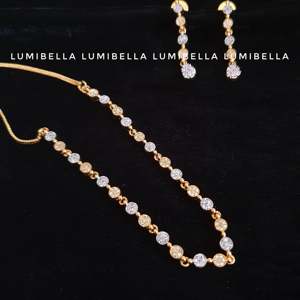 Fashion Jewelry Set 1 Gram Round Pendant Chain with Earrings - Product Image 3