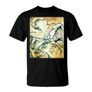 Camiseta de Arqueología con Petroglifos de la Gruta de Chauvet, Diseño de Leones, Unisex para Adultos, Manga Corta, Cuello Redondo, Impresión Digital, Promocional - Product Image 3