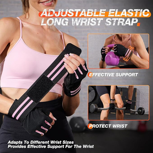 Gym Gloves Unisex <b>Half</b> Finger Anti <b>Slip</b> Padded Palm Breathable Moisture Wicking Summer Fitness Weightlifting Training Sports - Product Image 3