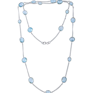 Collier en topaze bleue en argent sterling 92,5 KLSS-40290 - Product Image 1