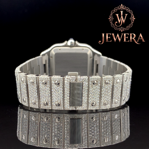 Full Stone Luxury Hip Hop Stainless Steel Analog Moissanite Diamond Watch Mechanical Movement OEM ODM Customization Global - Product Image 3