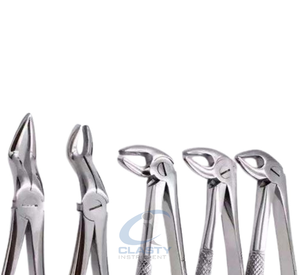 Pinzas de Extracción Dental de Acero Inoxidable con Empuñadura Manual Moleteada Plateada Clase I, Punta Personalizada, Equipos Dentales - Product Image 6