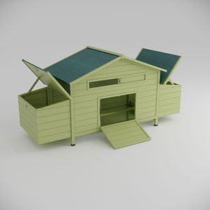 Grande pollaio esterno in legno con 2 lati scatole di nidificazione e 2 porte ruspanti pollaio gabbia - Product Image 5