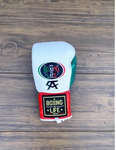 Customized No Boxing No Life Canelo White Red Green Real Cowhide Leather Boxing Gloves Mexican Style Lace-Up Lightweight - Product Image 4