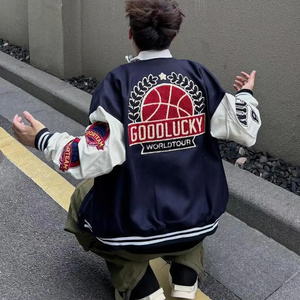 Custom Turn-down Collar Varsity <b>Jacket</b> Graffiti Embroidered Woven <b>men</b> <b>Baseball</b> <b>Jacket</b> for <b>men</b> Single Package Included - Product Image 6