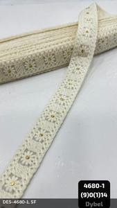 Ribete de encaje de hilo de algodón o mezcla de yute, 100% poliéster, 3 cm de ancho, rollo de 9 metros para ropa étnica, bolsos, zapatos y textiles para el hogar. - Product Image 6