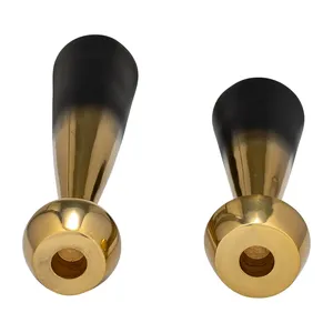 Handmade Metal <b>Candle</b> Holder Manufacturer with Large Bulk Production Capacity for Global B2B Wholesale BuyersTapered Gold Black - Product Image 4