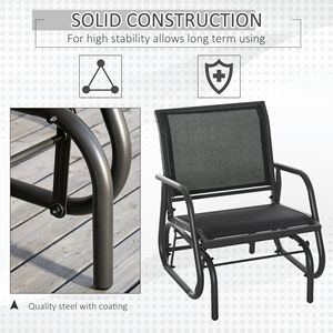 Ensemble de 2 balançoires d'extérieur robustes avec cadre durable, tissu en maille respirante, accoudoirs incurvés, supports pour chaise à bascule pour patio - Product Image 6