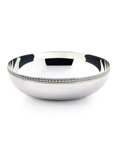 Bol profond rond en acier inoxydable moderne, design contemporain, idéal pour la cuisine et le service. - Product Image 5