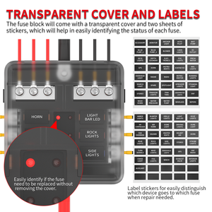 กล่องฟิวส์ใบมีด 6 ช่อง 12V สำหรับเรือ พร้อมไฟแสดงสถานะ - Product Image 6