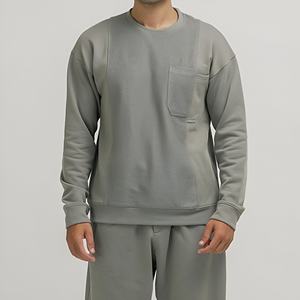Sweat-shirt à col rond surdimensionné pour homme de haute qualité avec logo personnalisé, en molleton de coton, streetwear décontracté, OEM - Product Image 1