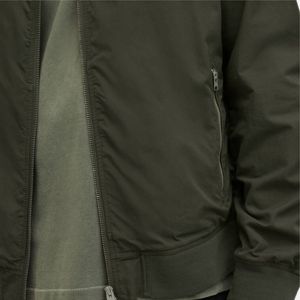 Chaqueta Bomber Negra para Hombre, Corte Regular, Cuello Alto, Cierre de Cremallera, Forro Polar Transpirable, Poliéster, Ropa Urbana, Ropa de Invierno - Product Image 6