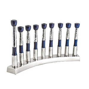 Vente directe d'usine ! Nouveauté Hanukkha Judica, bougeoirs rectangulaires en alliage métallique anodisé multi-bleu, durables, autres - Product Image 1