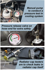 Kit de probador de presión del sistema de refrigeración, 35 Uds., prueba de fugas de refrigerante del radiador y juego de herramientas de recarga al vacío, herramienta de taller automotriz - Product Image 2