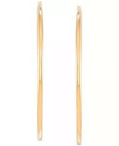 Orecchini a cerchio Extra-Large a tubo lucido in argento Sterling placcato oro 14k | Macacy's - Product Image 3