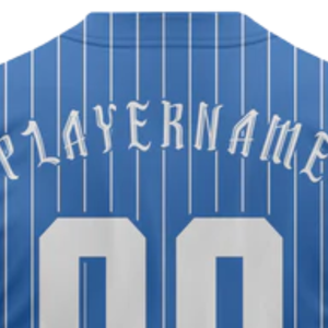 Maillot de baseball bleu à fines rayures, manches courtes, boutonné, uniforme d'équipe personnalisé, respirant, en polyester, chemise de sport athlétique - Product Image 6