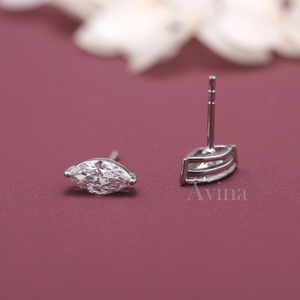 IGI Certified Lab Grown Diamond Marquise Stud <b>Earrings</b> 9K White / Yellow & Rose Gold Solitaire Diamond Stud <b>Earrings</b> - Product Image 6