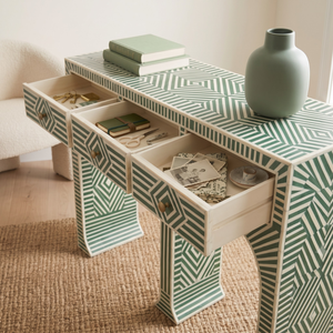 Mesa Consola de Almacenamiento Ecológica, Hecha a Mano, con Incrustaciones de Hueso, Moderna, Ligera, Duradera y Personalizable, para Sala de Estar - Product Image 5