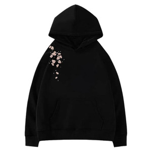 Sudadera con capucha Y2K con cremallera y bordado de flor de cerezo para mujer y hombre, estilo holgado, para otoño - Product Image 1